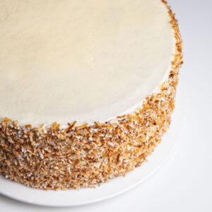 The Ultimate Coconut Cake on a table