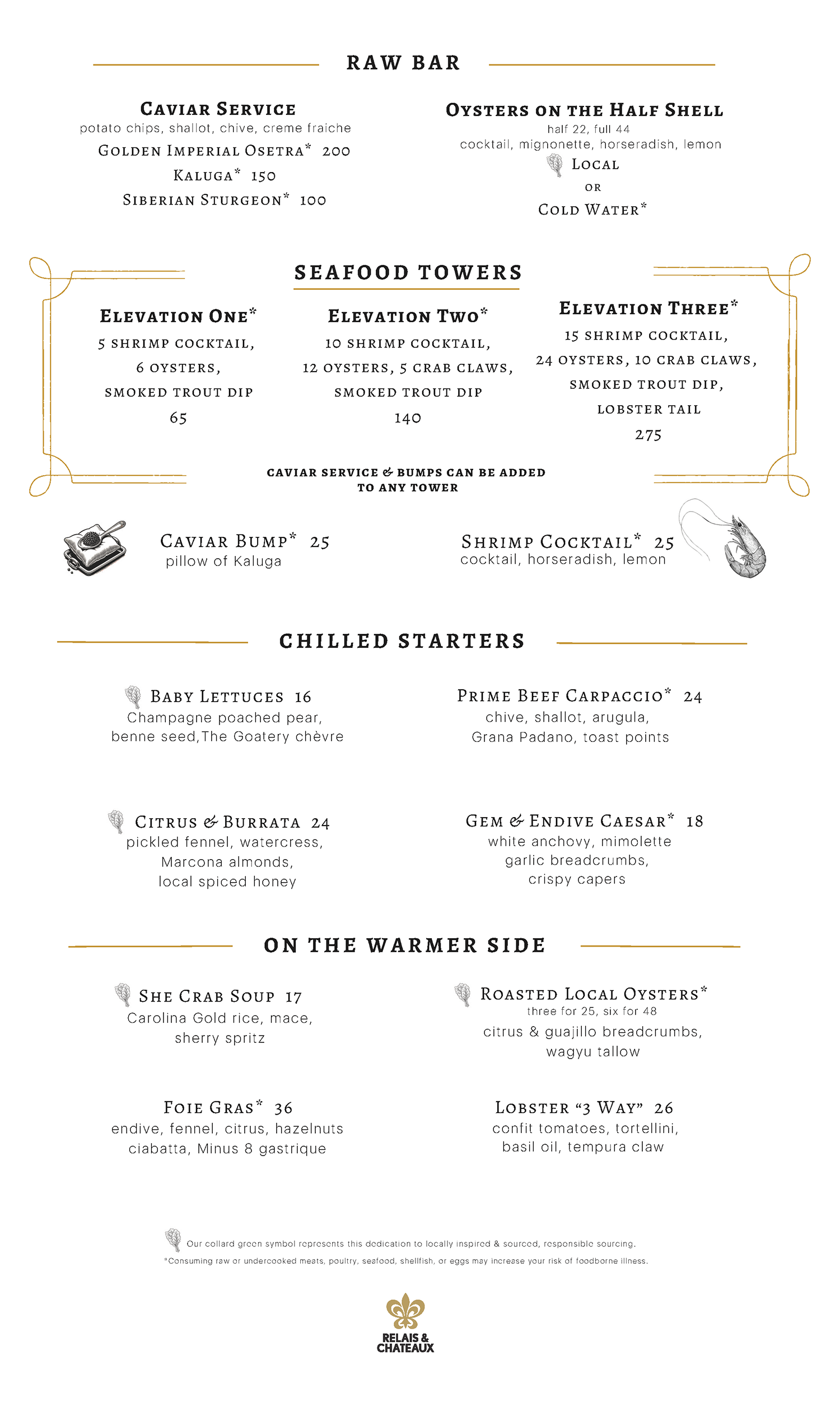 Peninsula Grill Dinner Menu Page 1