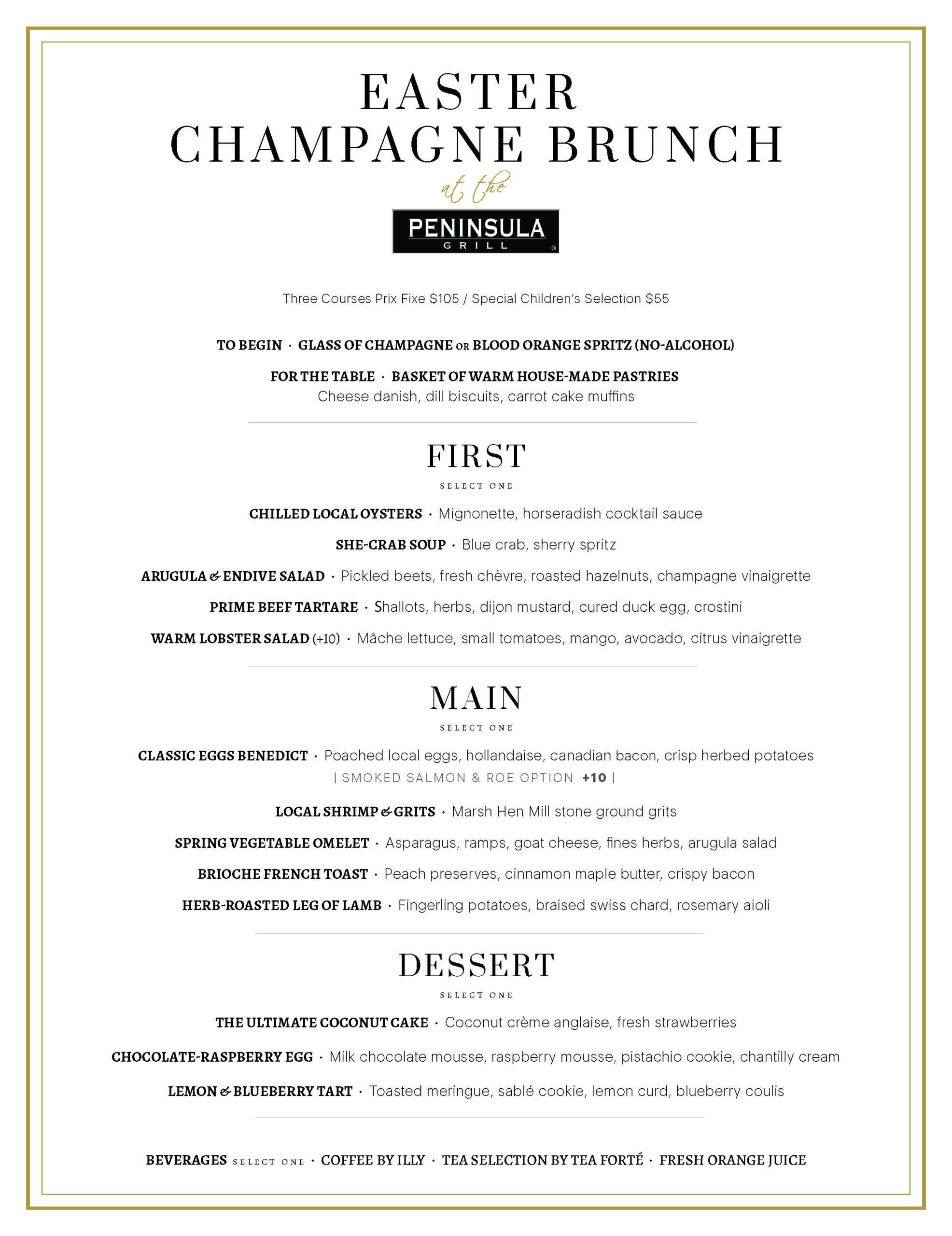 Peninsula Grill Easter Champagne Brunch